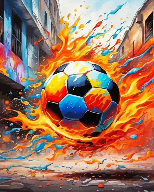 aesthetic flaming soccer ball paint by numbers Flaming Soccer Ball Paint By Numbers