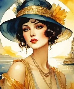 Aesthetic Flapper Lady Paint By Numbers