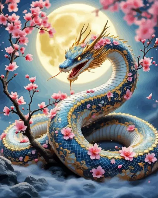 aesthetic flower and snake art paint by numbers Flower And Snake Paint By Numbers
