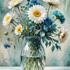 Flower Glass Vase Paint By Numbers