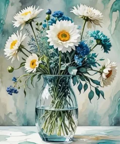 Flower Glass Vase Paint By Numbers