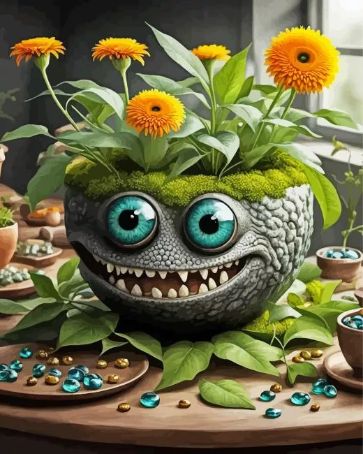 aesthetic flowerpot art paint by number Flowerpot Art Paint By Numbers