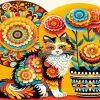 Flowers Cat Folk Paint By Numbers