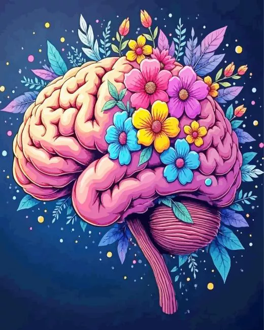 aesthetic flowers brain art paint by number Aesthetic Flowers Brain Paint By Numbers