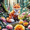 Flowers Fox Art Paint By Numbers