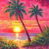 Pink Sunset Art Paint By Numbers