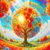 Aesthetic Rainbow Tree Paint By Numbers