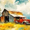 Truck Barn Art Paint By Numbers