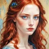 Beautiful Red Head Paint By Numbers