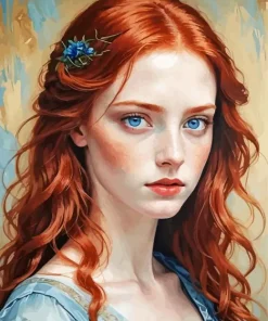 Beautiful Red Head Paint By Numbers