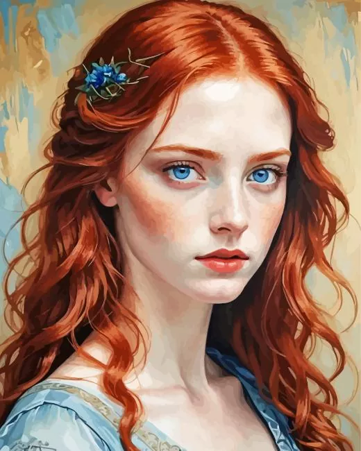 beautiful red head paint by numbers Beautiful Red Head Paint By Numbers