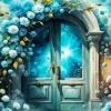 Blue Flower Door Paint By Numbers