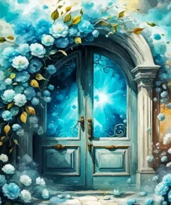 Blue Flower Door Paint By Numbers