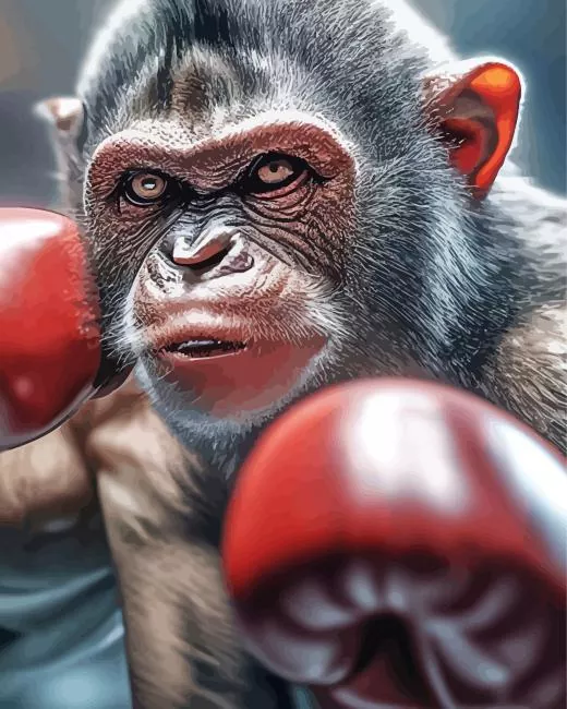 boxer monkey Paint By Number Boxer Monkey Paint By Numbers