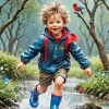 Boy Jumping Paint By Numbers