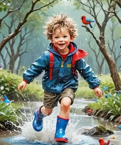 Boy Jumping Paint By Numbers