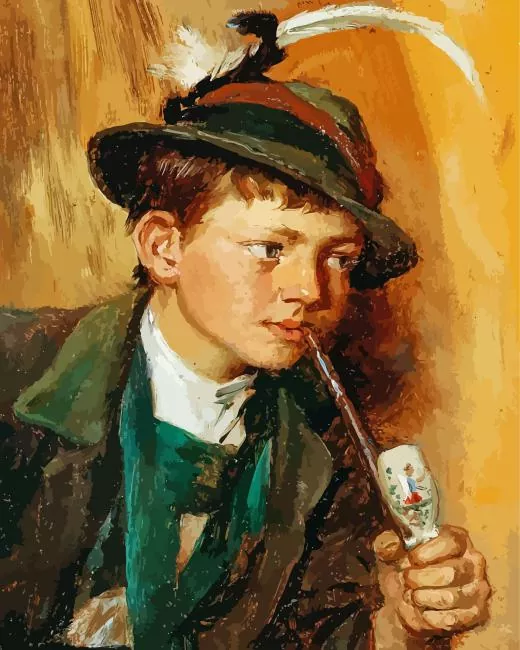 boy smoking art paint by number Boy Smoking Art Paint By Numbers