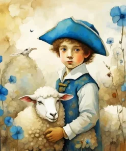 Boy With Sheep Paint By Numbers