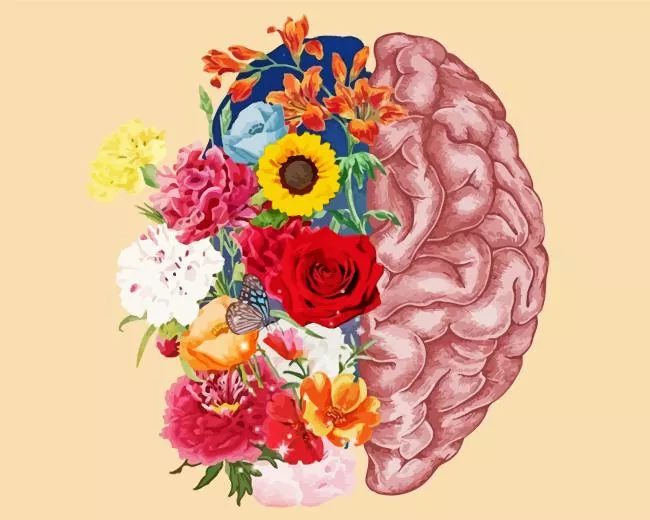 brain with flowers paint by numbers Brain With Flowers Paint By Numbers