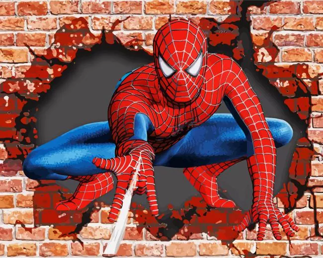 brick wall spider man paint by number Brick Spider Man Paint By Numbers