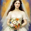 Bride Holding Flowers Paint By Numbers