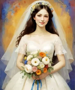 Bride Holding Flowers Paint By Numbers