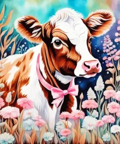 Brown Baby Cow Paint By Numbers