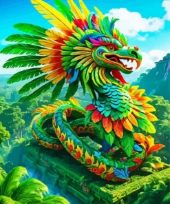 Cool Feathered Serpent Paint By Numbers
