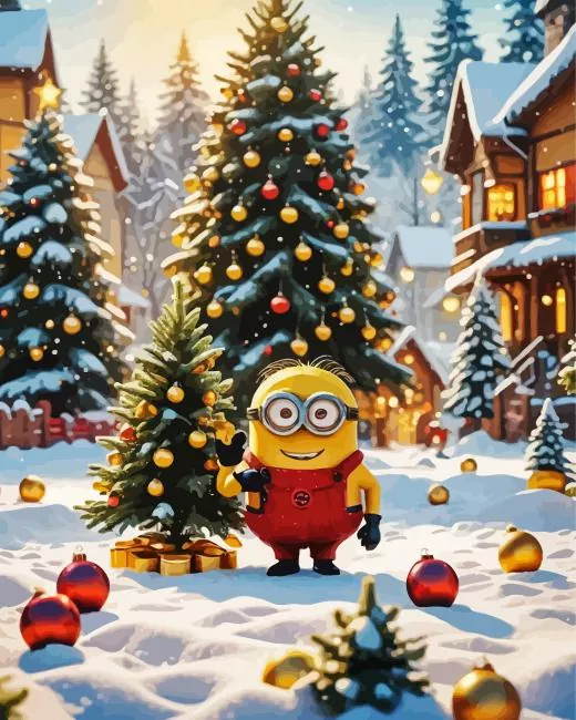 cool festive minion art paint by numbers Cool Festive Minion Paint By Numbers