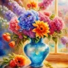 Flowers In Vase Paint By Numbers