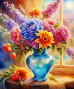 Flowers In Vase Paint By Numbers