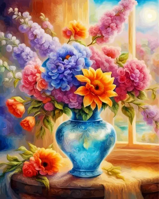 cool flowers in vase paint by numbers Flowers In Vase Paint By Numbers