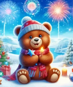 Snow Brown Bear Paint By Numbers