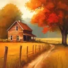 Fall Farmhouse Art Paint By Numbers