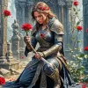 Female Holding Sword Paint By Numbers