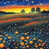Field Flowers Night Paint By Numbers