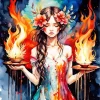 Fire And Girl Art Paint By Numbers