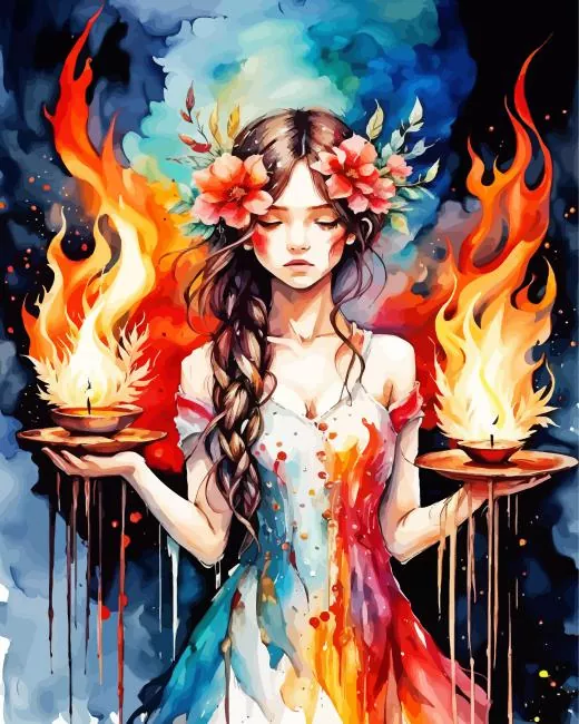 fire and girl art paint by numbers Fire And Girl Art Paint By Numbers