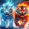 Fire And Ice Tiger Paint By Numbers