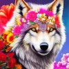 Floral Wolf Paint By Numbers