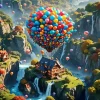 Flying House Balloons Paint By Numbers