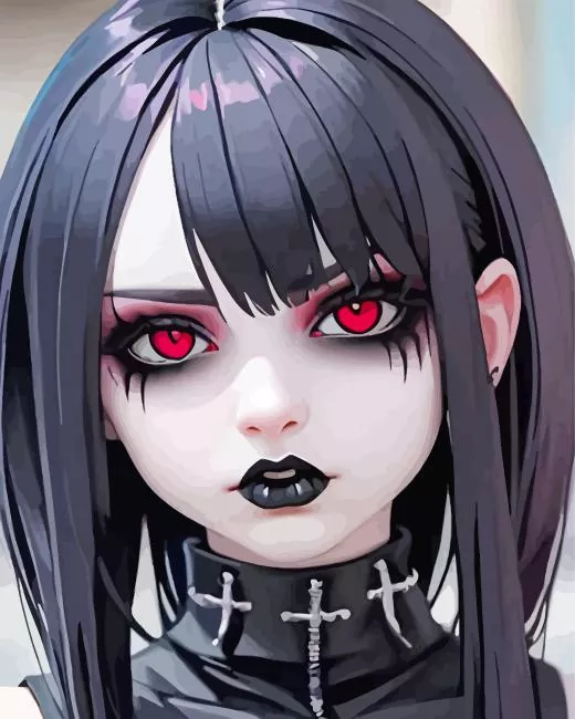 goth girl paint by numbers Goth Girl Paint By Numbers