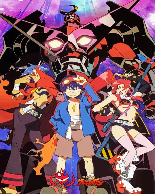 gurren lagann poster paint by number Gurren Lagann Poster Paint By Numbers