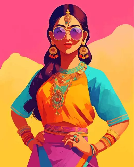 indian girl pop art paint by numbers Indian Girl Paint By Numbers